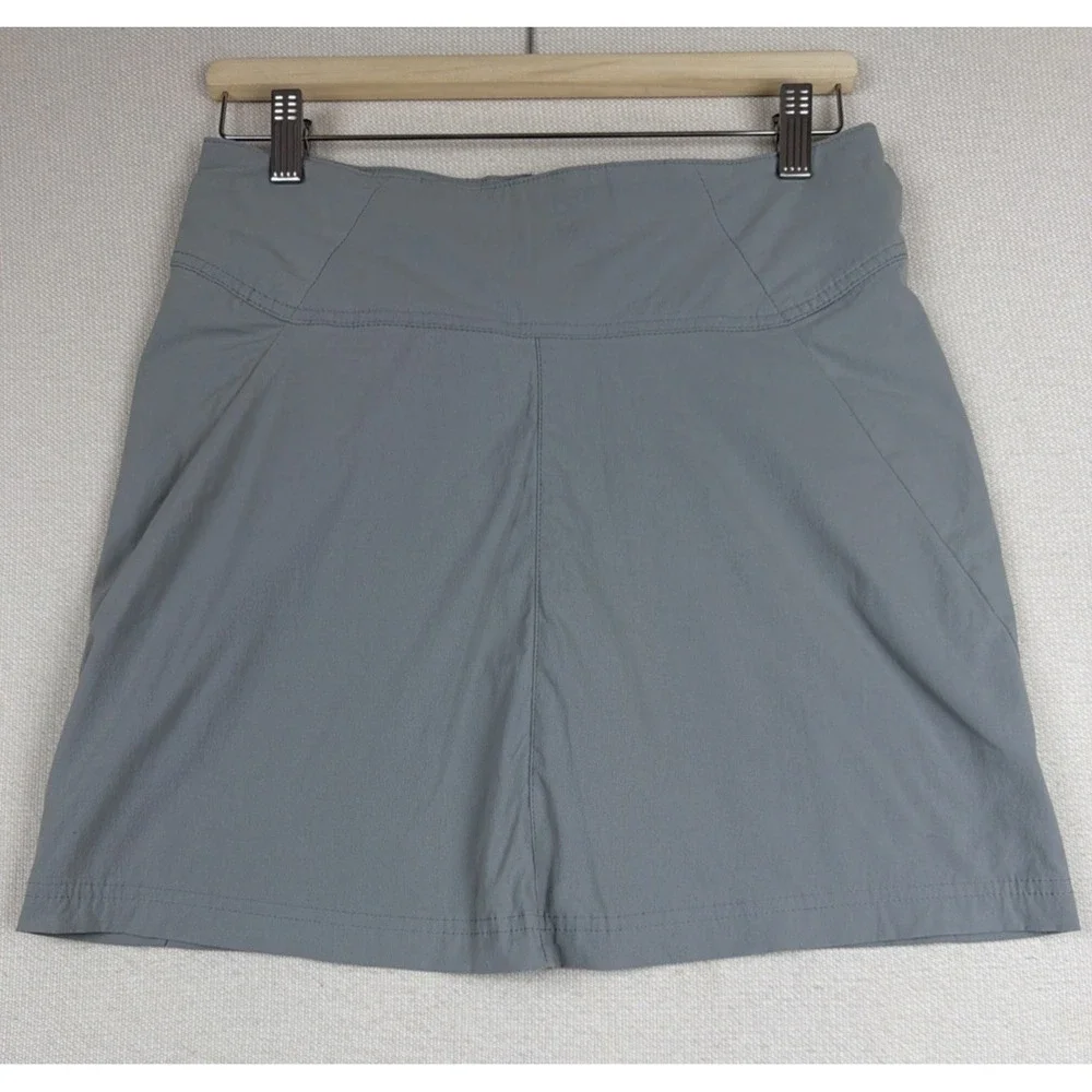 Royal Robbins Skort Size 2 Gray Hiking Outdoor Stretch Zip Pocket Athletic Nylon